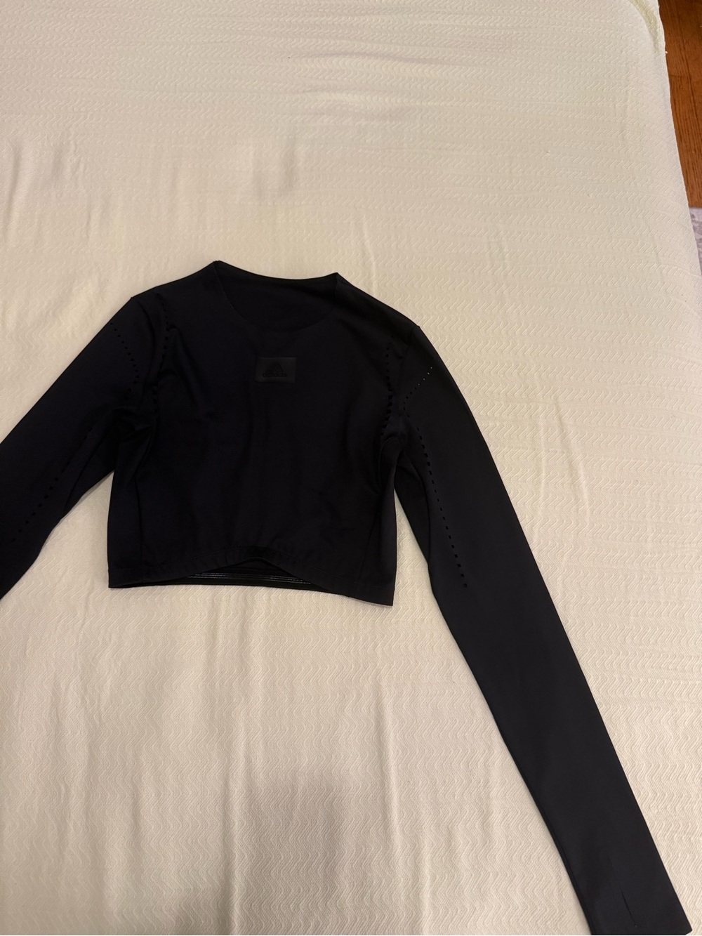 adidas Black Long Sleeve Crop Top